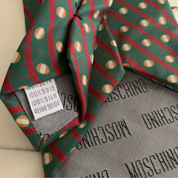 Moschino Green Red XO Tie - Picture 5 of 7